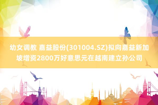 幼女调教 嘉益股份(301004.SZ)拟向嘉益新加坡增资2800万好意思元在越南建立孙公司