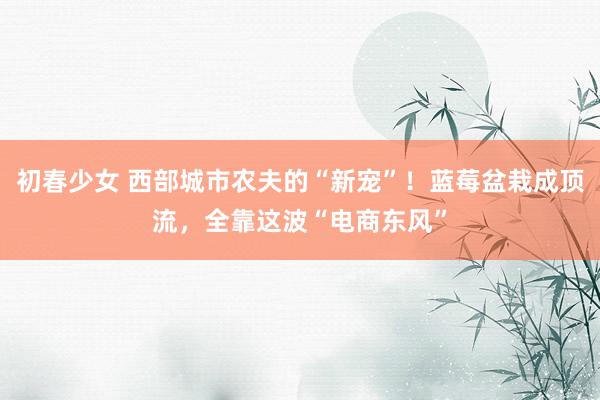 初春少女 西部城市农夫的“新宠”！蓝莓盆栽成顶流，全靠这波“电商东风”