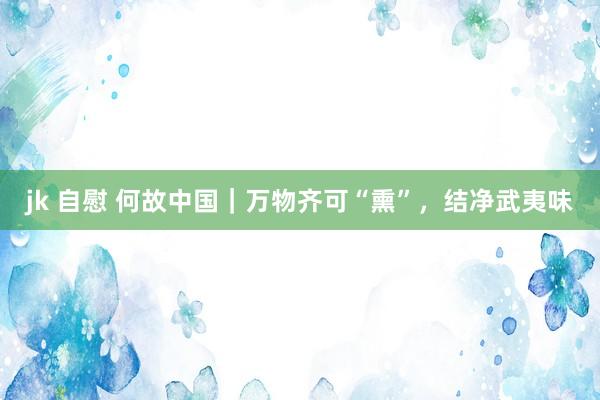 jk 自慰 何故中国｜万物齐可“熏”，结净武夷味