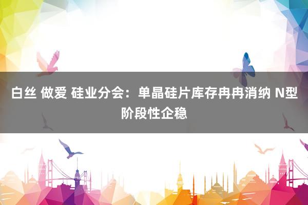 白丝 做爱 硅业分会：单晶硅片库存冉冉消纳 N型阶段性企稳