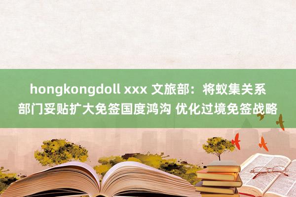 hongkongdoll xxx 文旅部：将蚁集关系部门妥贴扩大免签国度鸿沟 优化过境免签战略