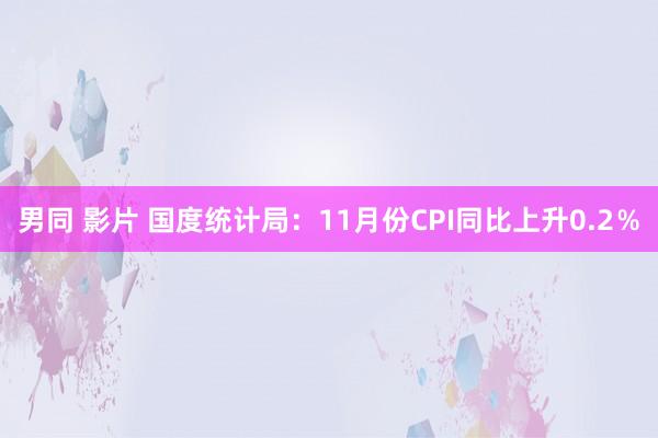 男同 影片 国度统计局：11月份CPI同比上升0.2％