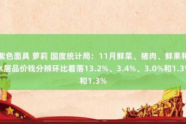 紫色面具 萝莉 国度统计局：11月鲜菜、猪肉、鲜果和水居品价钱分辨环比着落13.2%、3.4%、3.0%和1.3%